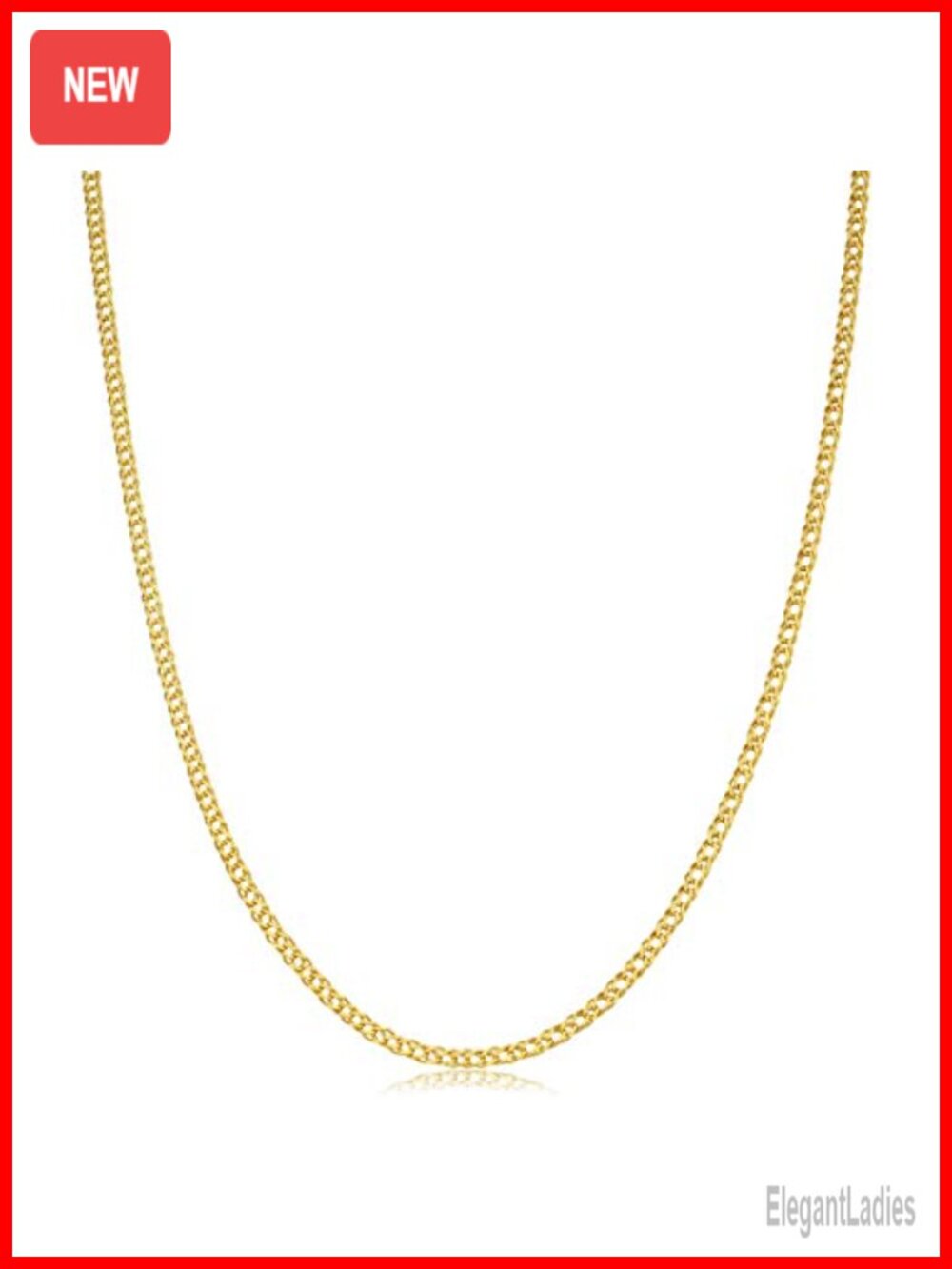 10k Yellow Gold 2mm Weave Curb Chain Necklace 20 Inch Spring Ring Clasp